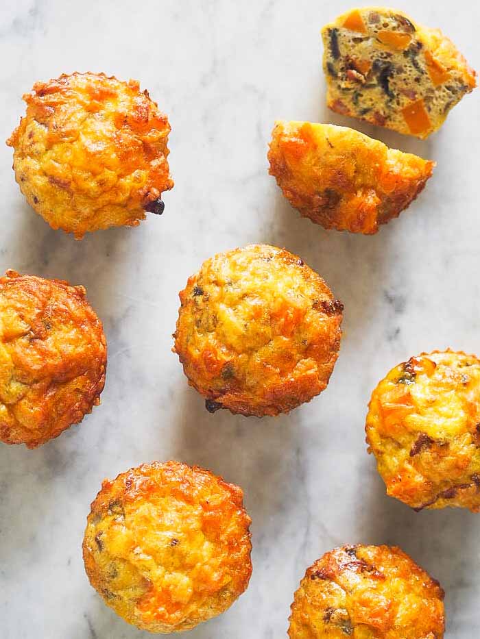 æggemuffins med sød kartoffel
