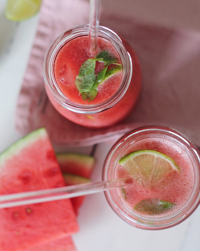 Vandmelon juice med jordbær og lime 1