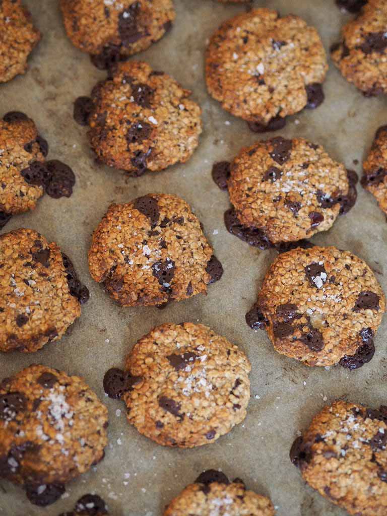 Sunde cookies med peanutbutter og mørk chokolade 3