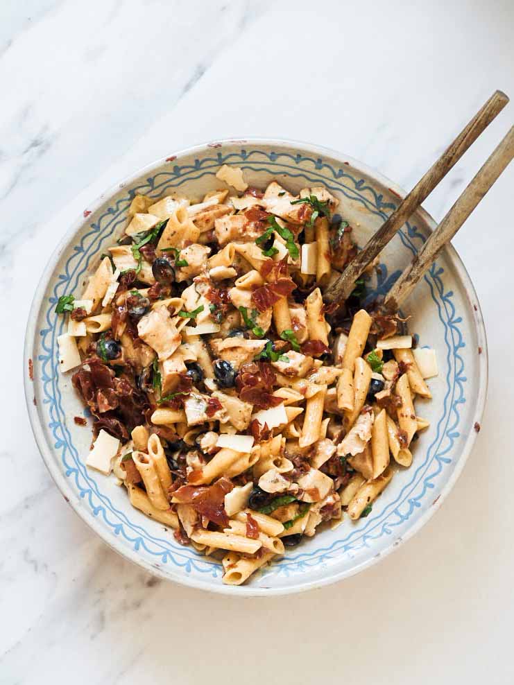 Italiensk pastasalat med kylling