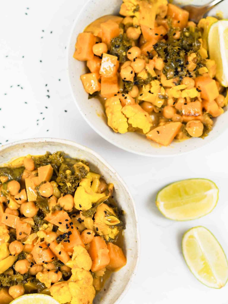 Vegetarisk ret med butternut squash og lime