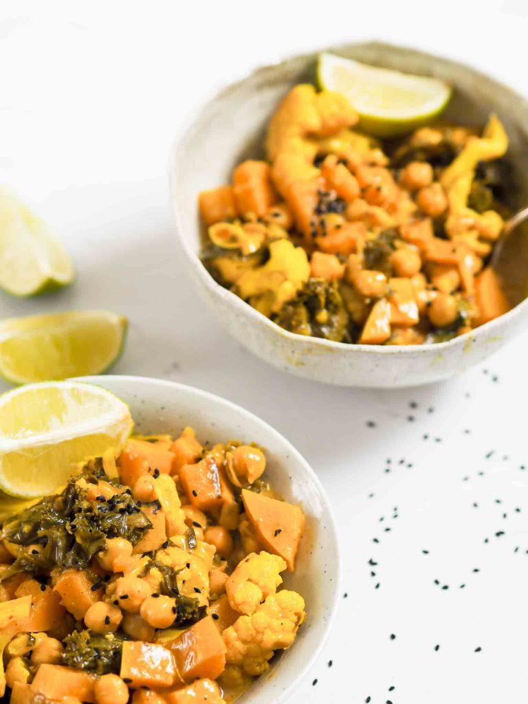 Vegetarisk ret med butternut squash og lime