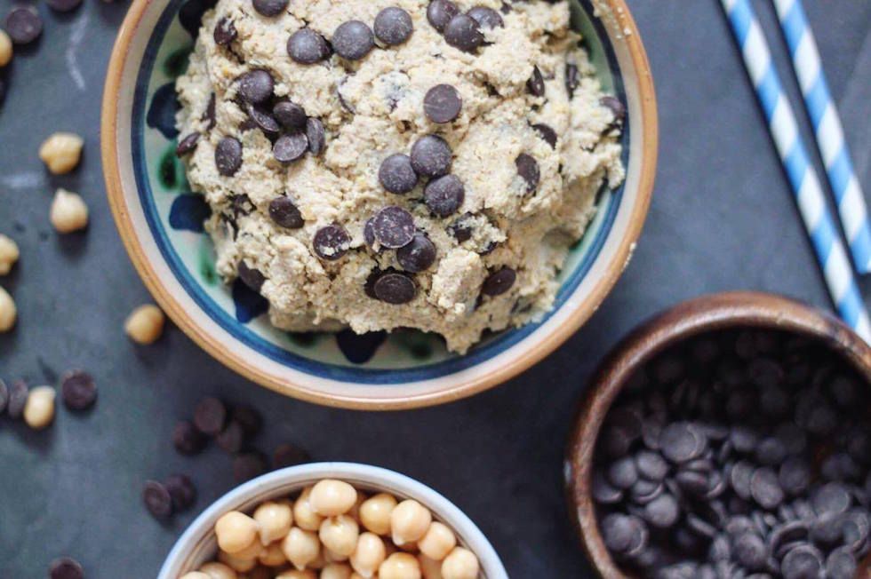 Rå cookie dough med kikærter