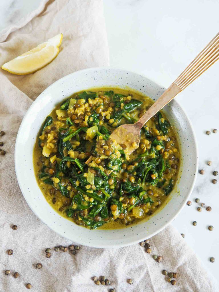 Vegetarisk linseret med grønne linser