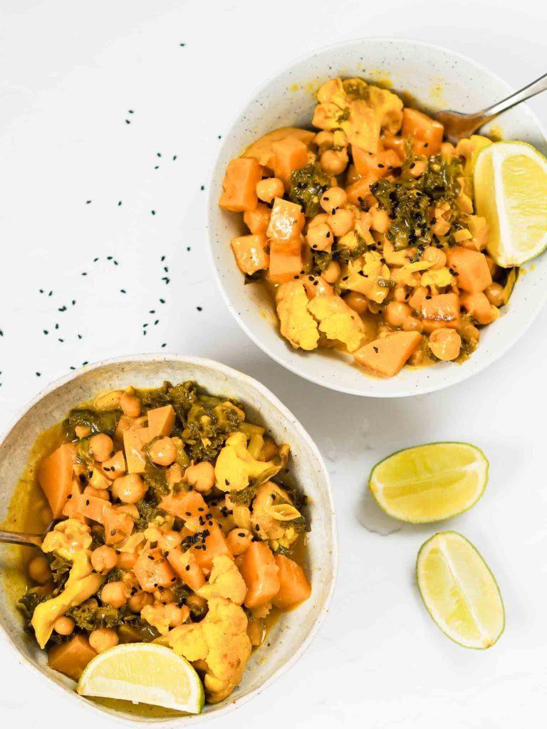 vegetarisk ret med butternut squash