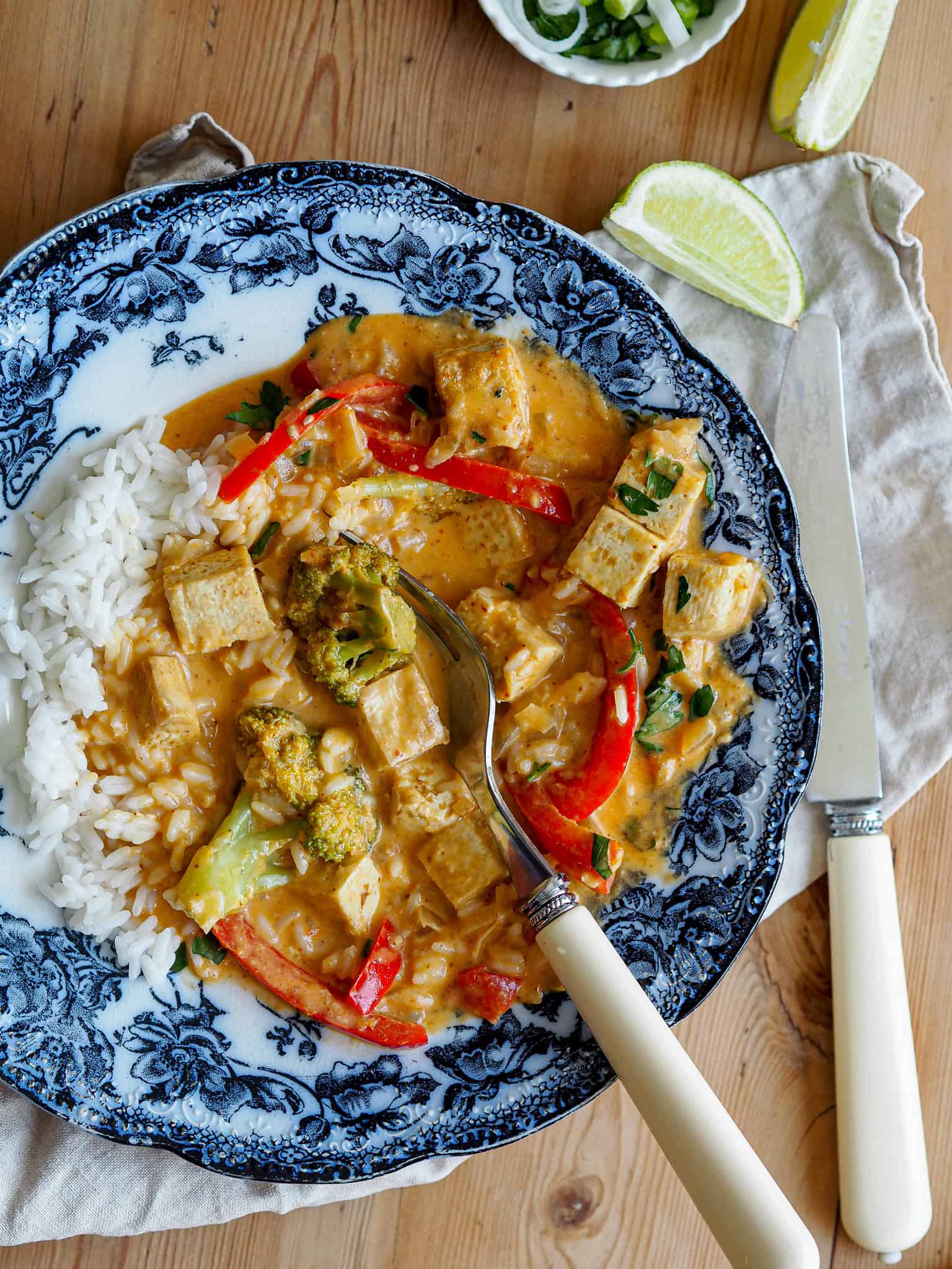 Rød karry med tofu og kokosmælk
