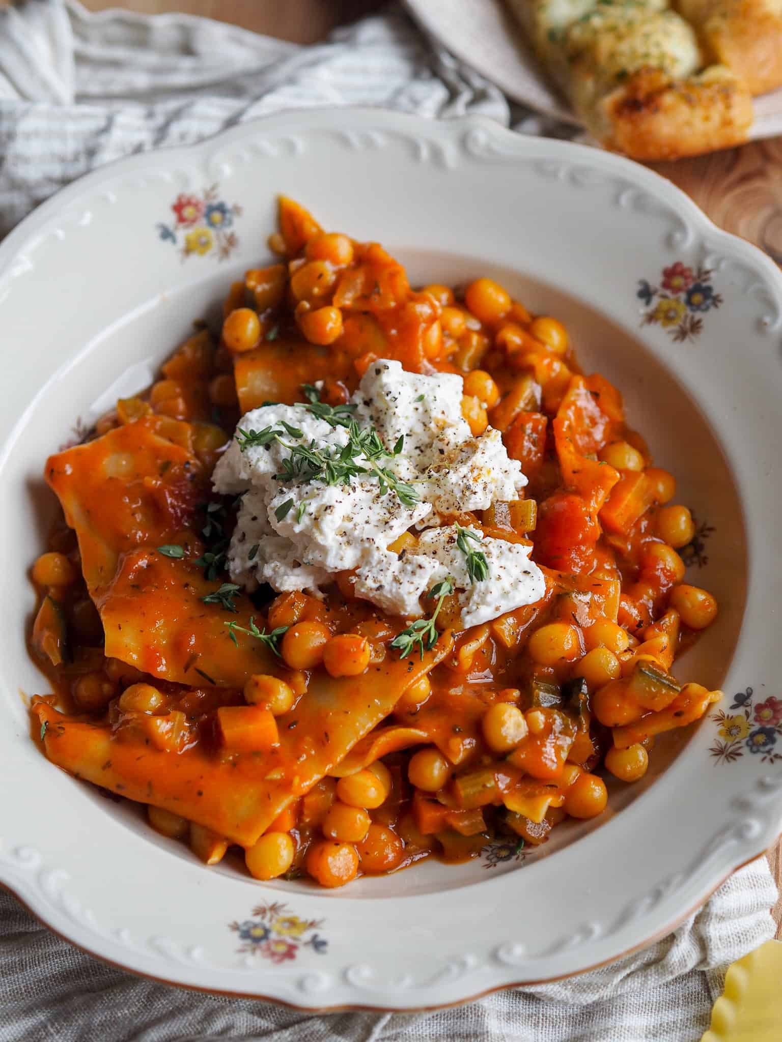 Vegetarisk lasagnesuppe med Ingrid ærter