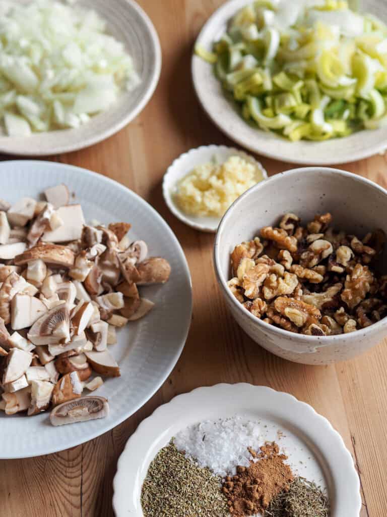 Ingredienser til svampepostej