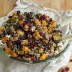 vintersalat med grønne linser, rosenkål og græskar