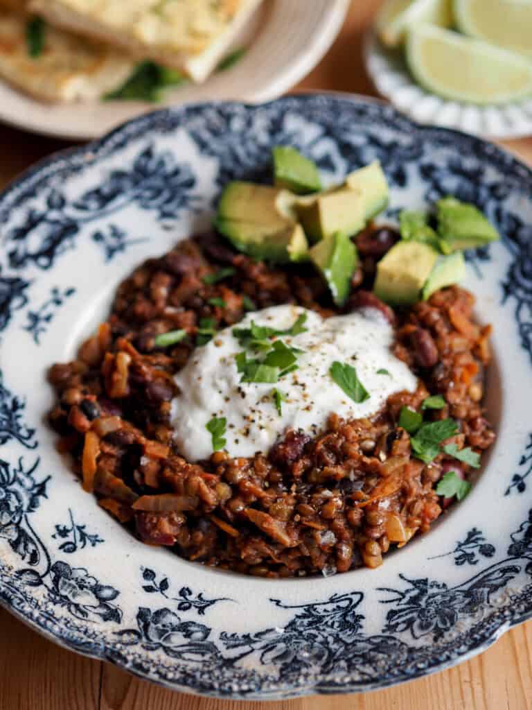 chili sin carne med anicialinser
