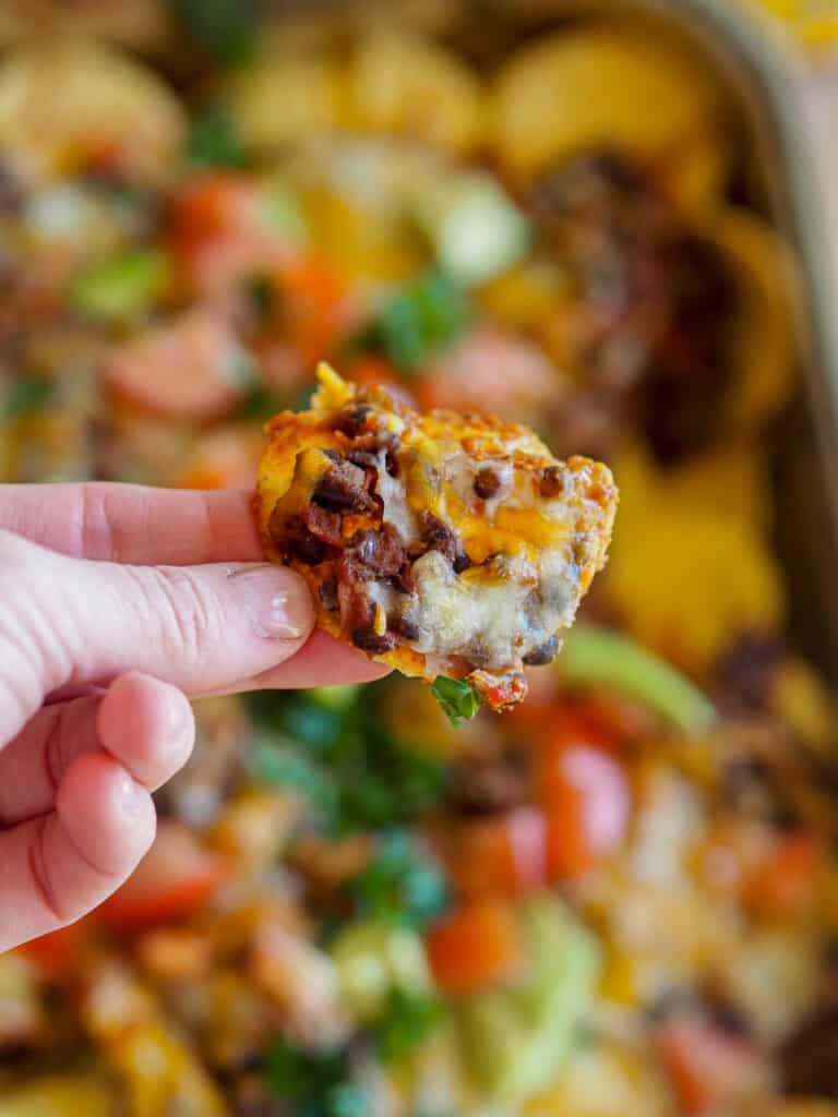 Vegetar nachos med belugalinser