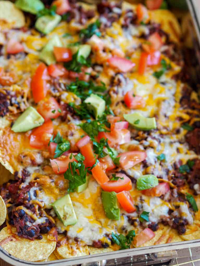 Vegetar nachos med belugalinser