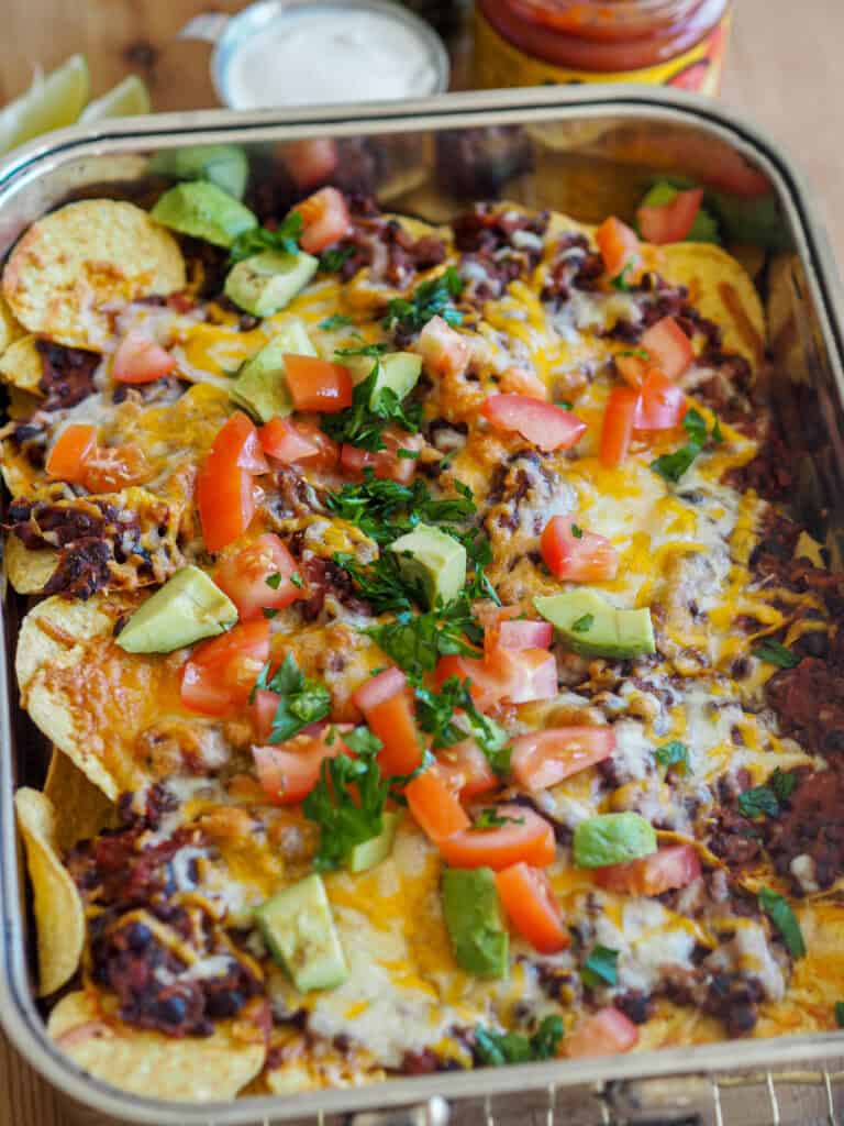 Vegetar nachos med belugalinser