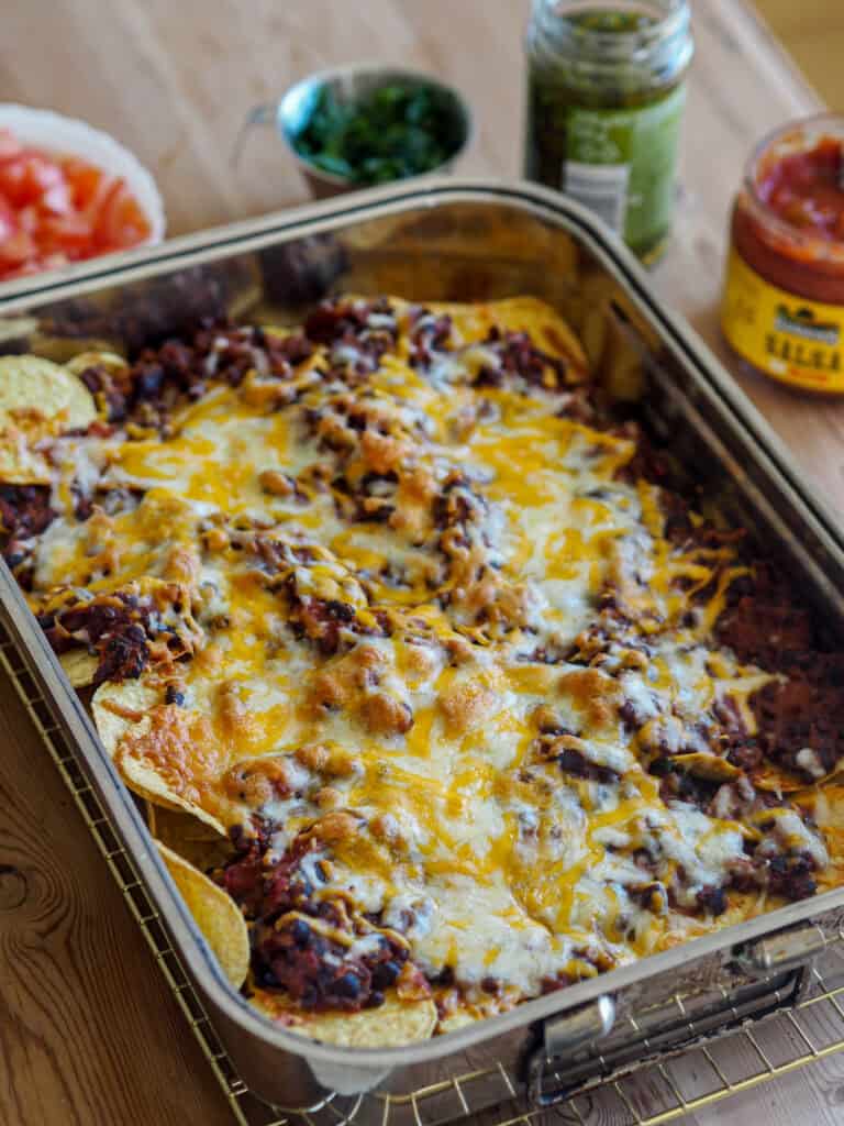 Vegetar nachos med belugalinser